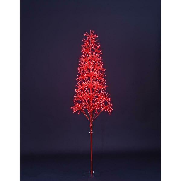 Queens Of Christmas 6 ft. Red Starburst LED Tree LED-TR3D06-LRE